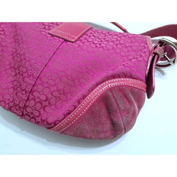 Coach Small Soho Pink Signature C Canvas Ceather Bag Y2K 6818 - Picture 5 of 14